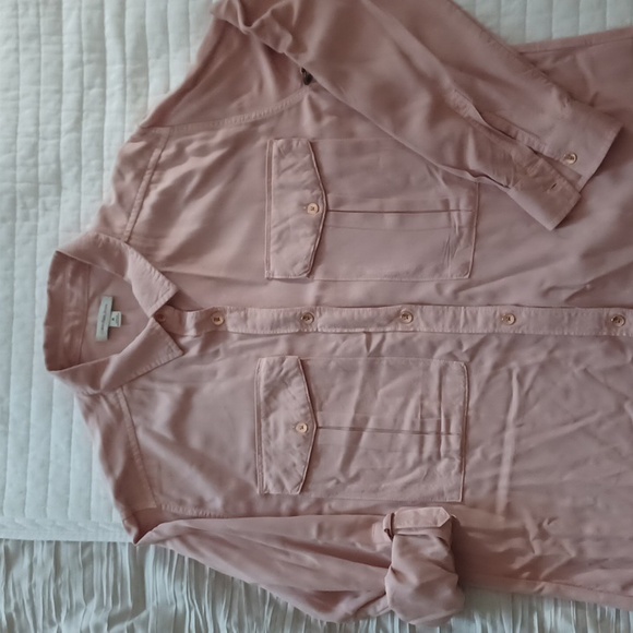 Calvin Klein Jean's Woman button down.  Blush mauve color Size M - Picture 1 of 15